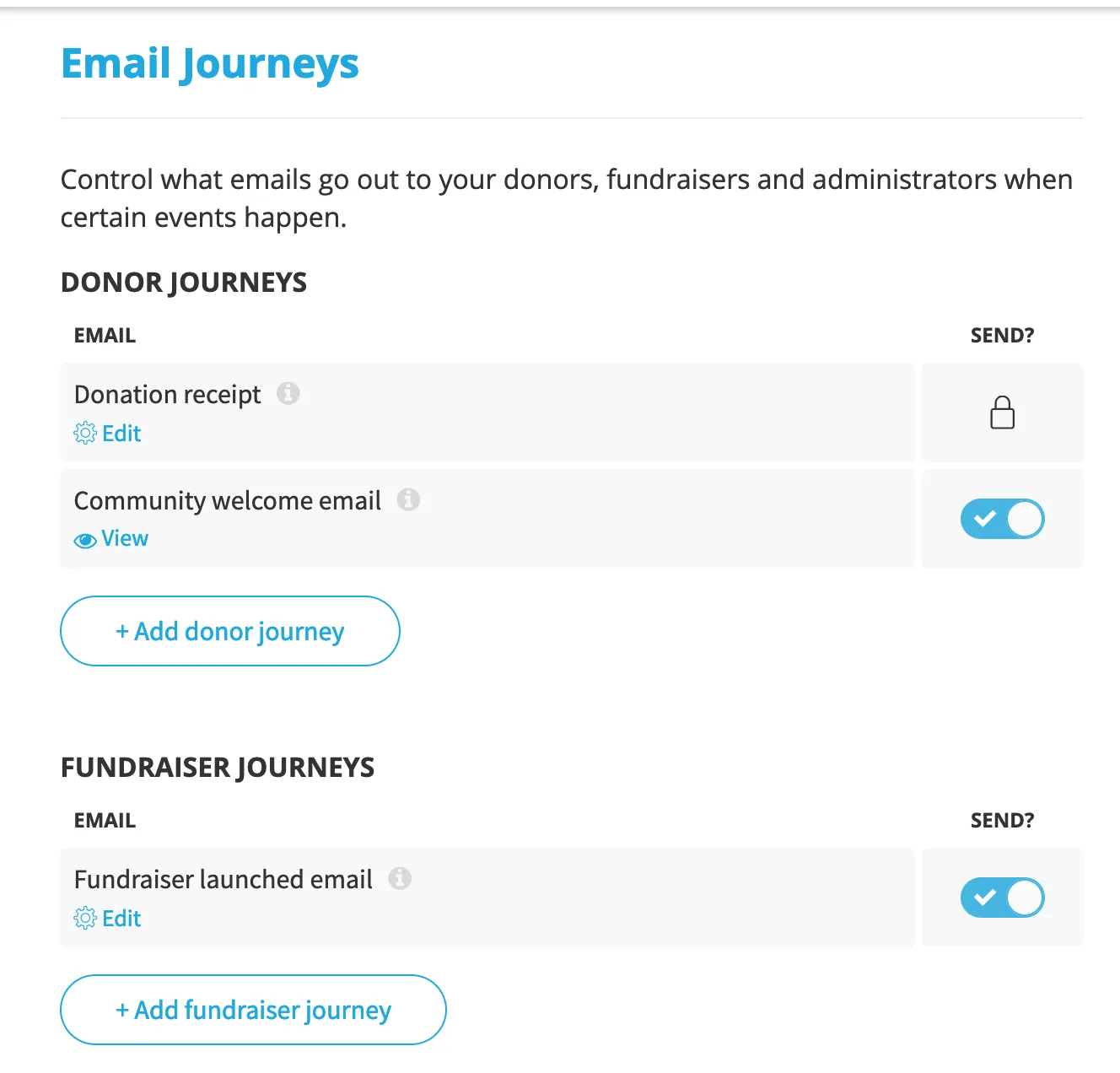 Chuffed interface screenshot 2
