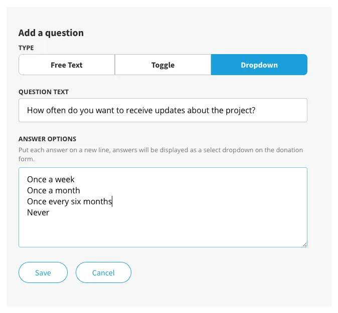 Chuffed interface screenshot 3