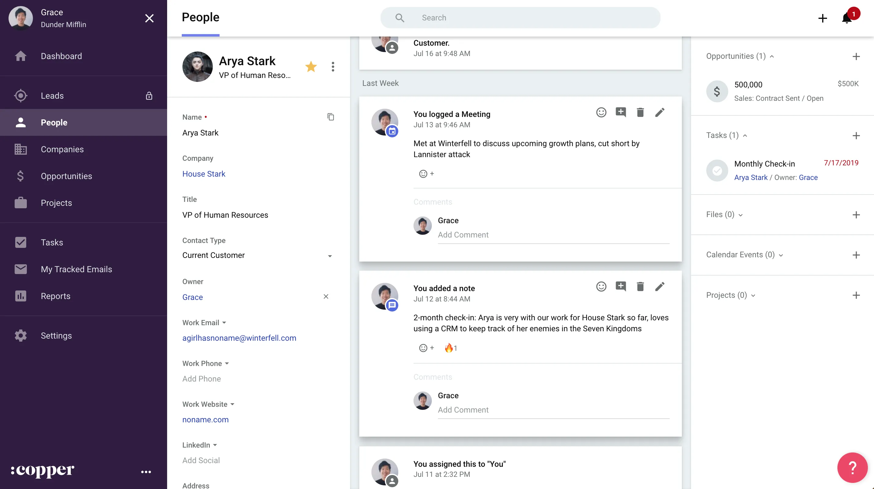 Copper interface screenshot 3