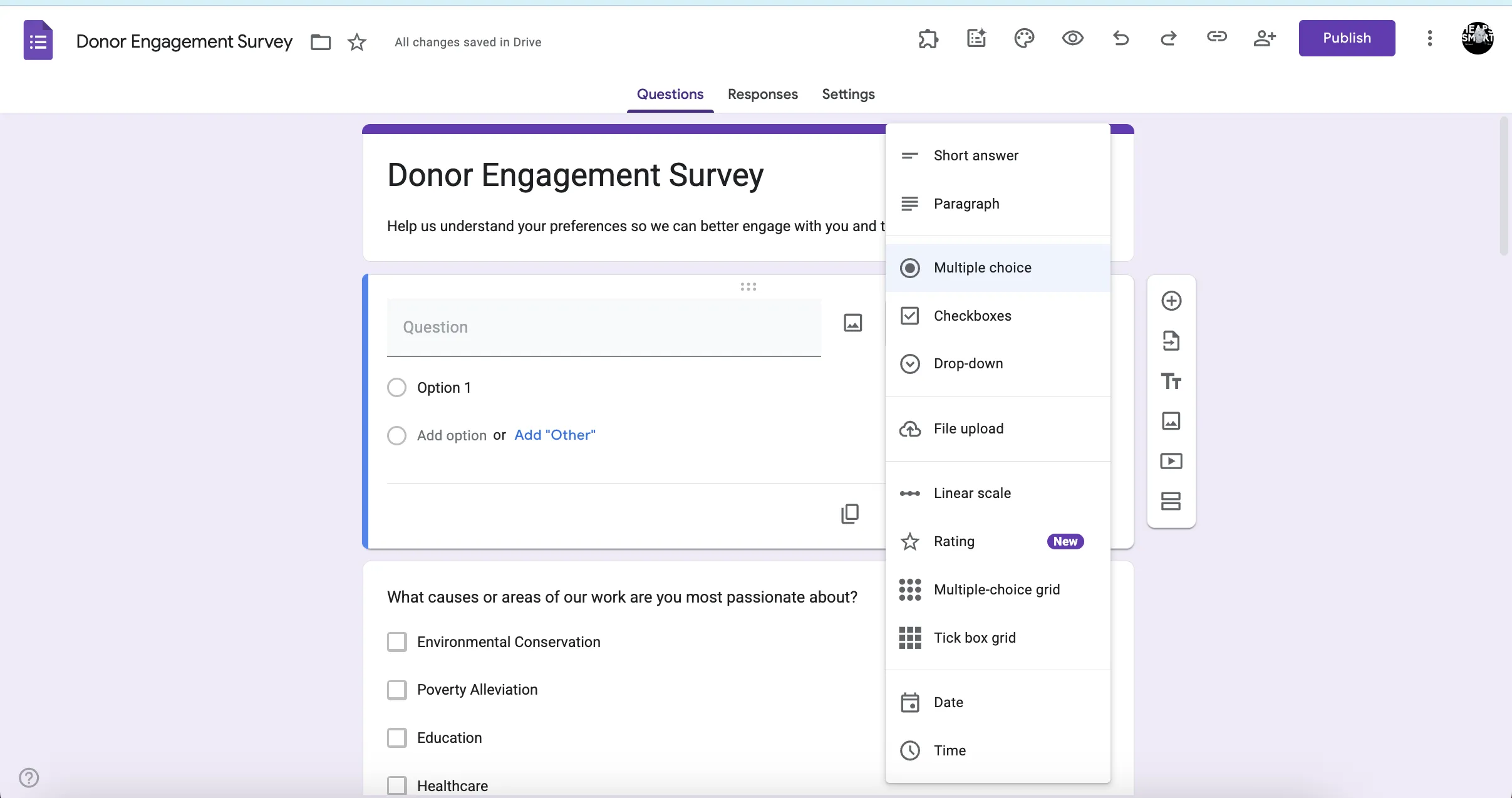 Google Forms interface screenshot 2