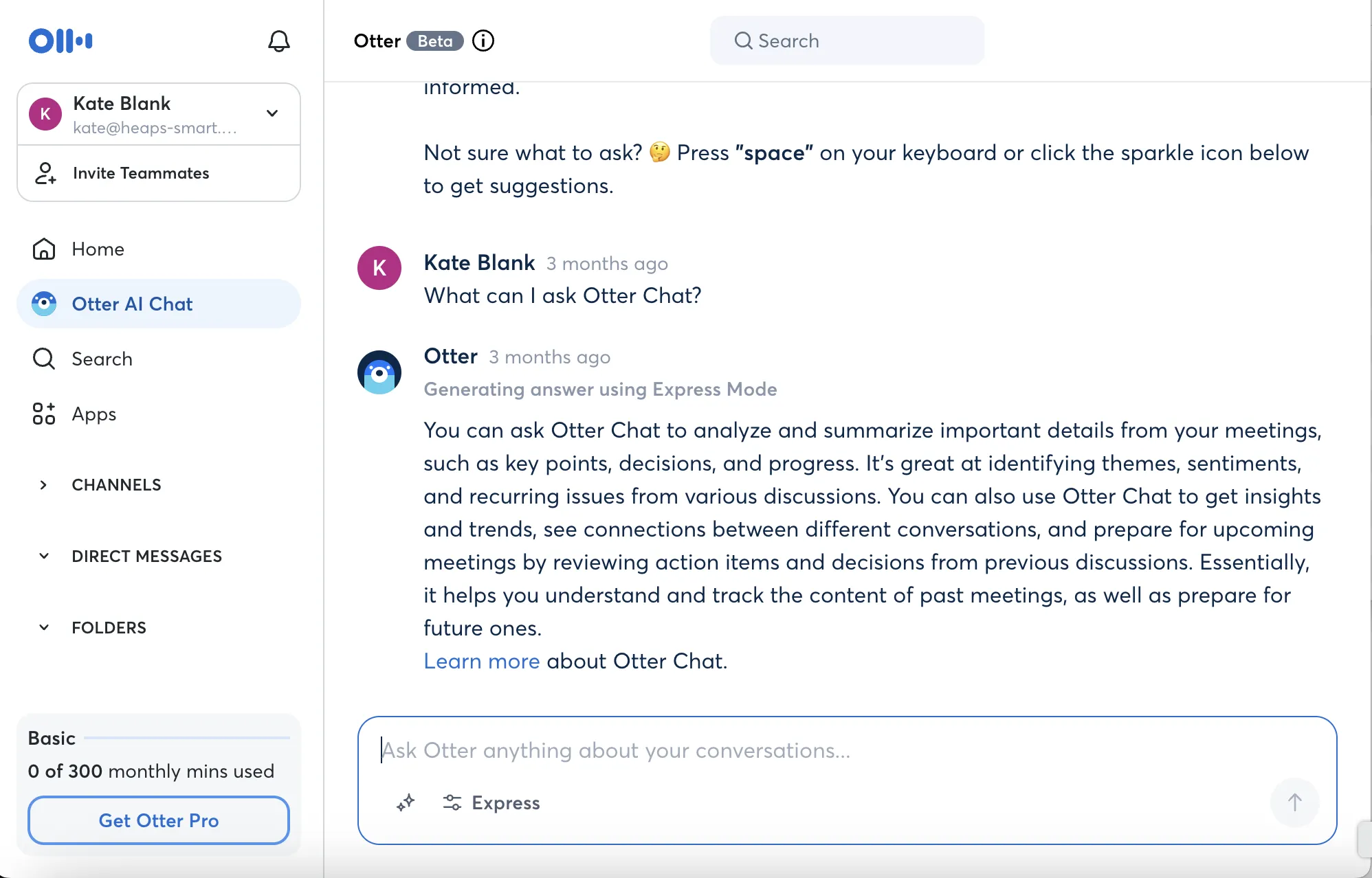 Otter.ai interface screenshot 3