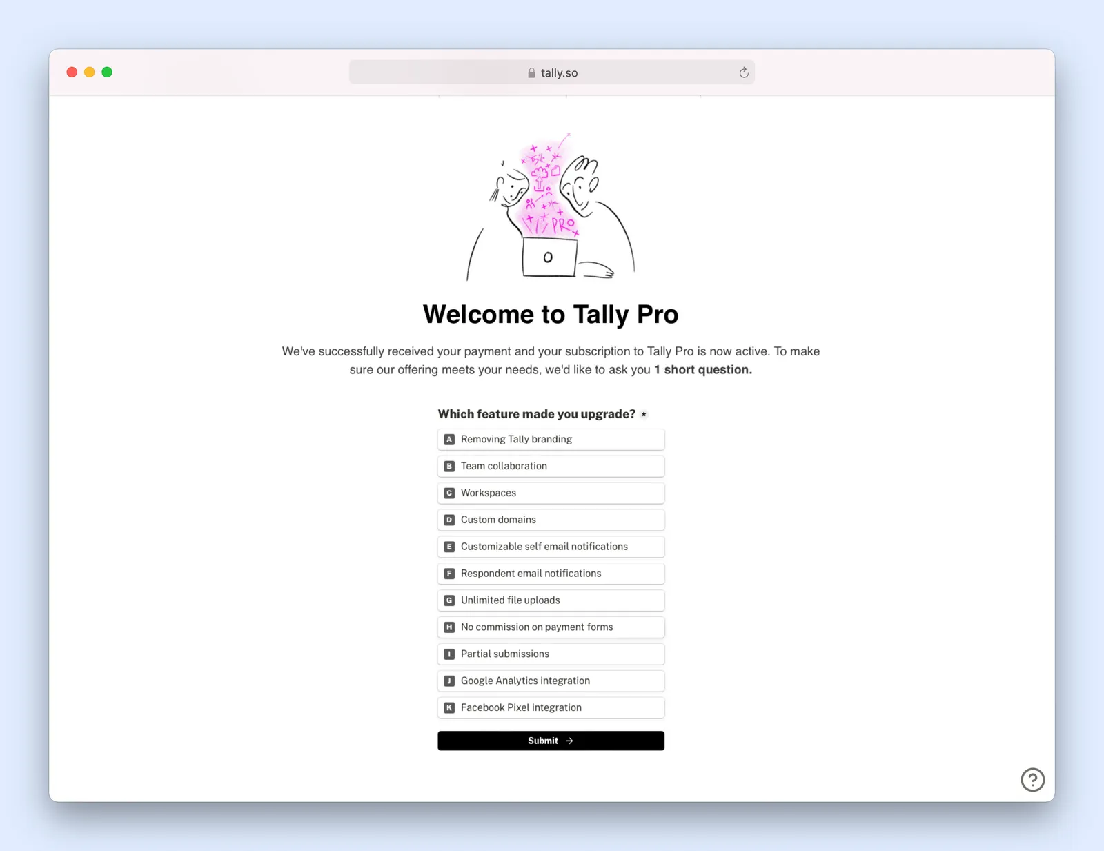 Tally Forms interface screenshot 2